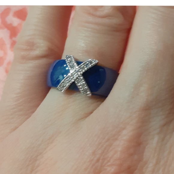 💙New Ceramic Ring with Bling - Picture 2 of 5